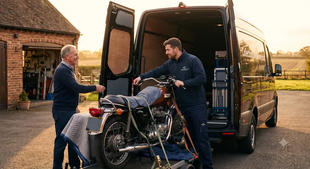 Courier loading an eBay collection-only purchase at the seller's home