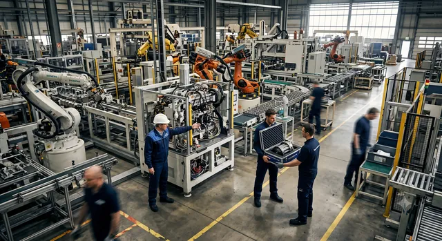 Crew hand-carrying a protected high-value item through a UK facility